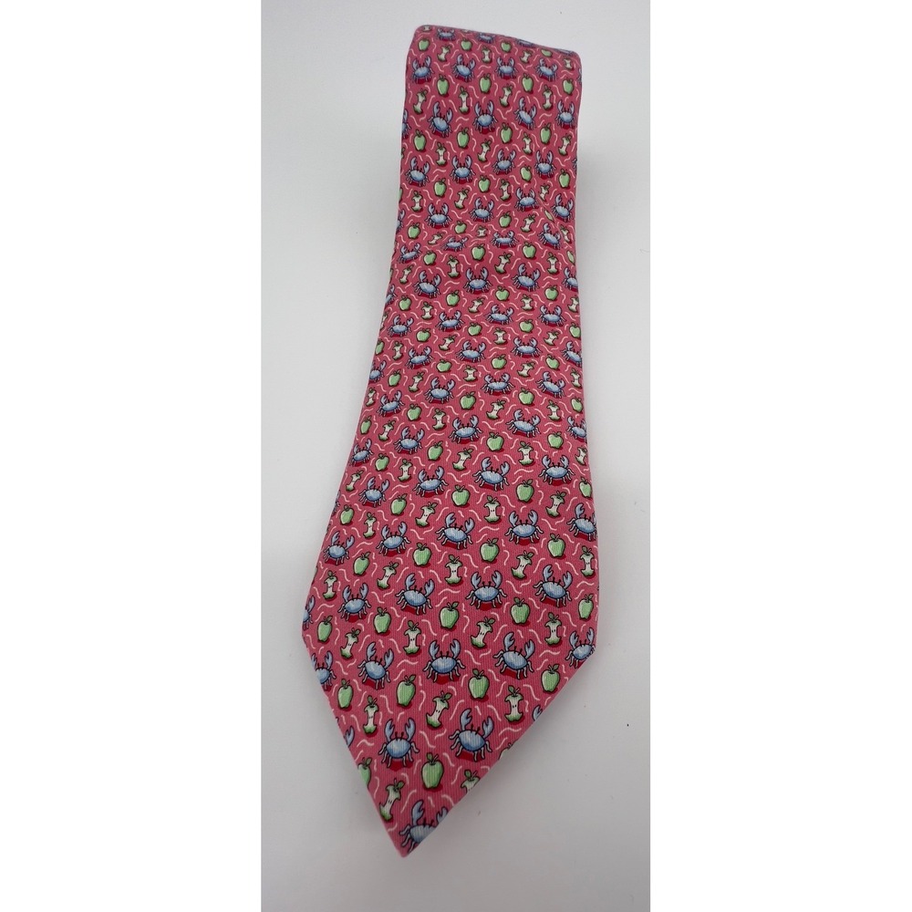 Vineyard‎ Vines Tie Mens Pink Crab Apple Silk Necktie Novelty Neck Wear